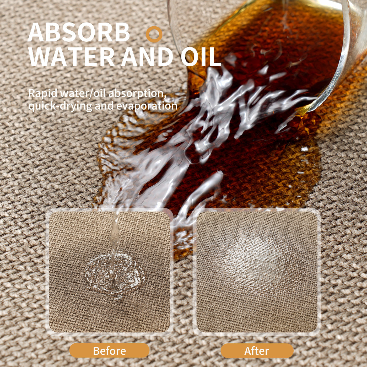 Cross-border imitation linen kitchen floor mats, special anti-slip, anti-oil, water-absorbent mats, doorway stain-resistant foot mats, no-wash long strip carpets