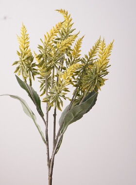 高品质仿真植物单枝针叶穗假花草软装阳台插花配材背景墙绿色叶子