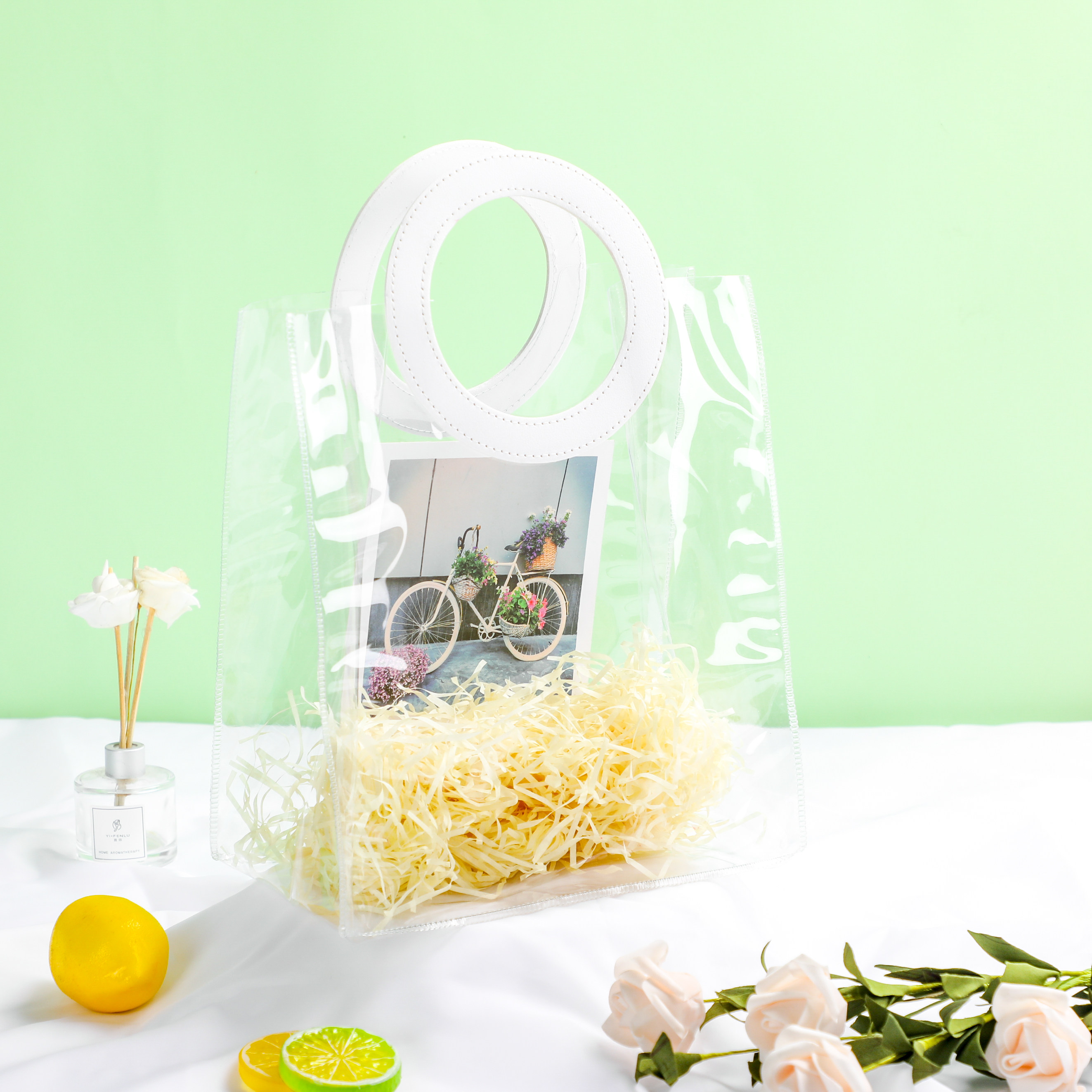 透明pvc伴手网红礼品袋节日礼物服装包装袋子塑料手提袋定制logo