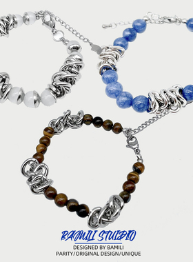 猫眼石手链女ins冷淡风小众轻奢