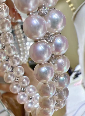 定制双排手链18K白金钻石