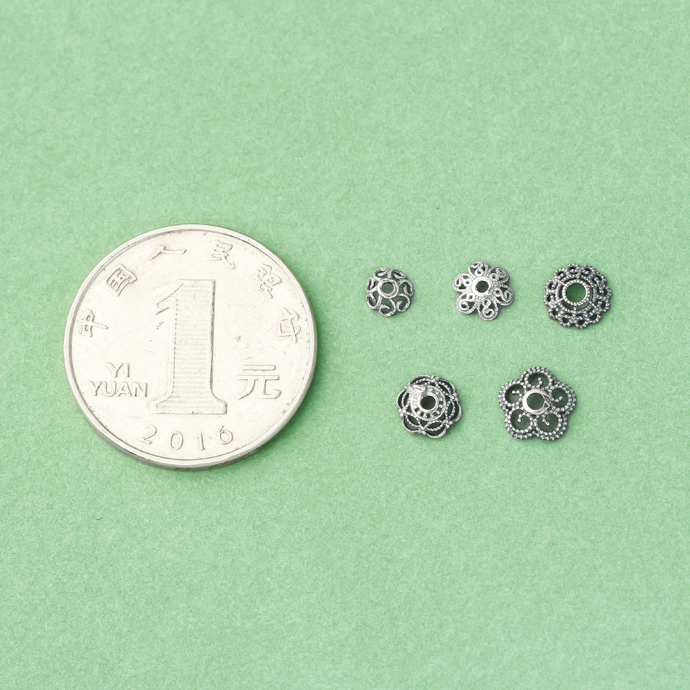 『无戒』S925纯银泰银花托垫片隔珠配件手工diy编织手链隔片材料,淘宝优惠券,粉丝福利购,淘宝优惠卷