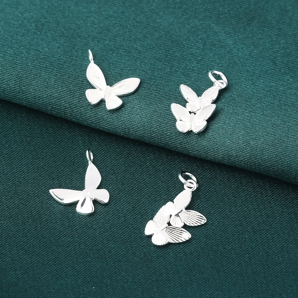 『无戒』S925纯银蝴蝶吊坠配件DIY手工串珠编绳手链项链挂件饰品 - 图1