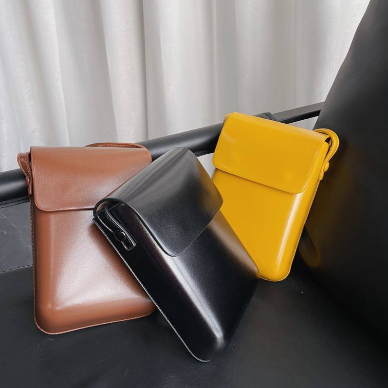 简约款韩版皮质竖款小方包ins风男翻盖盒子手机包复古单肩斜挎包,淘宝优惠券,粉丝福利购,淘宝优惠卷