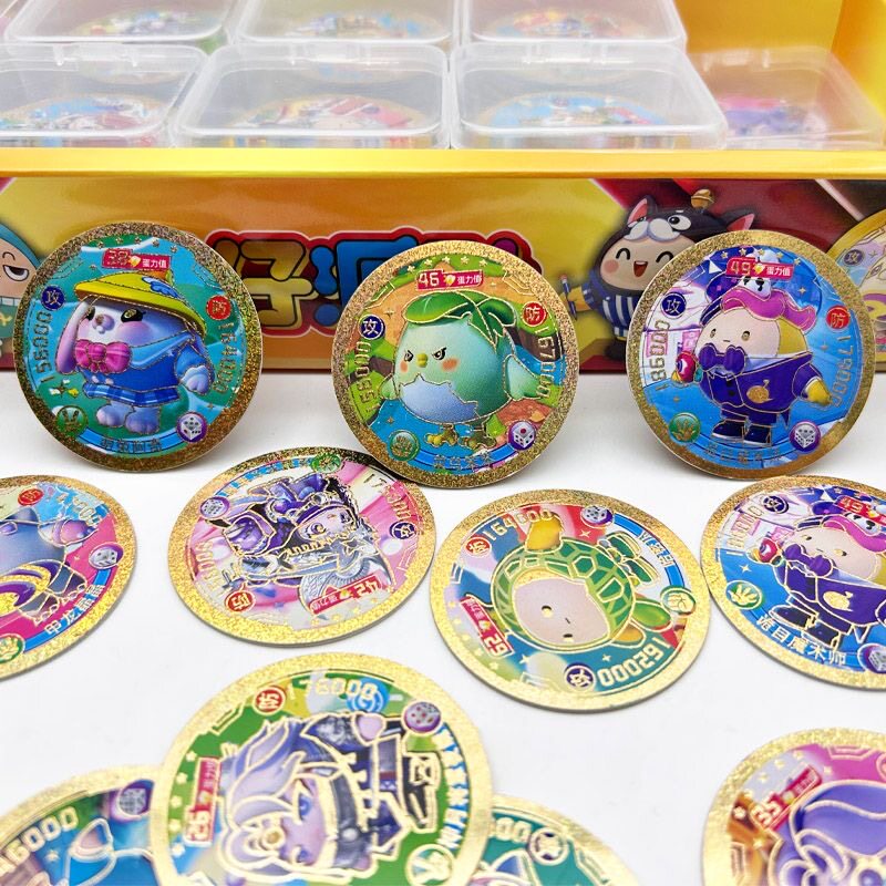 ‌蛋仔派对蛋币蛋仔派对卡片奥特英雄圆卡烫金卡塑料硬卡战斗币防水摔卡儿童玩具