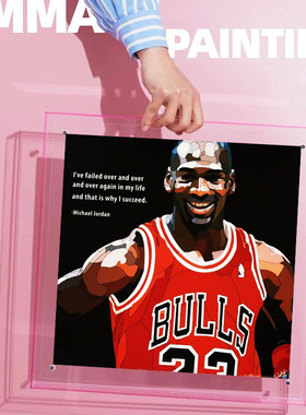 科比装饰画亚克力相框装裱摆画NBA球星乔丹男生挂画卧室潮流版画