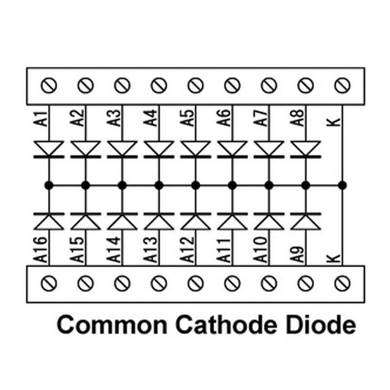 DIN Rail Mount 1 Amp 1000V Common Cathode 16 Diode Network M - 图3
