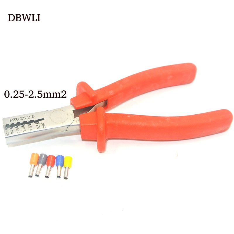 Small Crimper Pliers 0.25-35mm Germany Style Electrical Boot - 图0