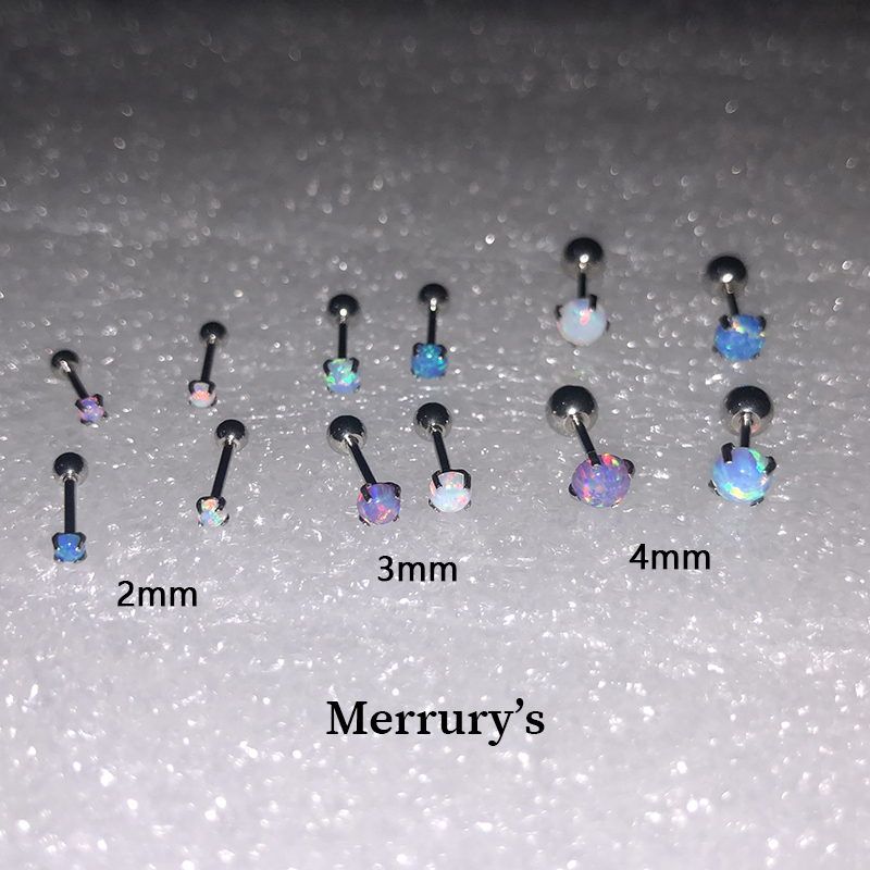 Mercurys澳宝迷你耳骨钉钛钢拧螺丝免摘耳钉细针紫色耳窝钉0.8mm - 图2