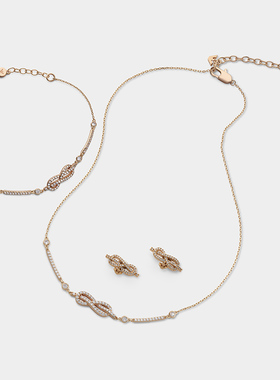 阿玛尼女士玫瑰金色项链