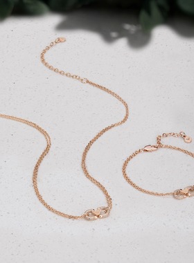 [新品]阿玛尼项链女士双层鹰标环扣锁骨链轻奢时尚高级首饰送女友