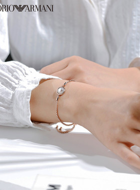阿玛尼女士手链时尚玫瑰金鹰标