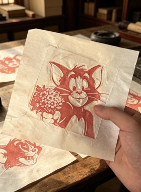 《猫和老鼠》拓片工具套装古钱币瓦当篆刻拓印章边款汉砖拓包纸墨