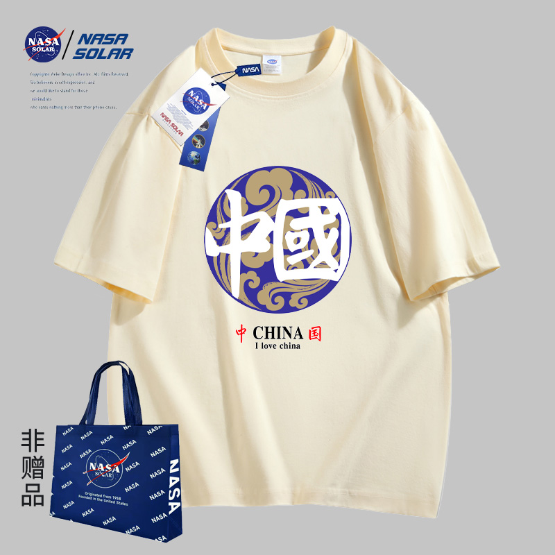 NASA SOLAR联名2024夏季新款印花男女同款短袖纯棉情侣T恤潮牌TBB-图2