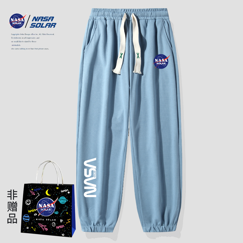 NASA SOLAR联名款2023年新款休闲运动潮牌街头宽松高街束脚卫裤