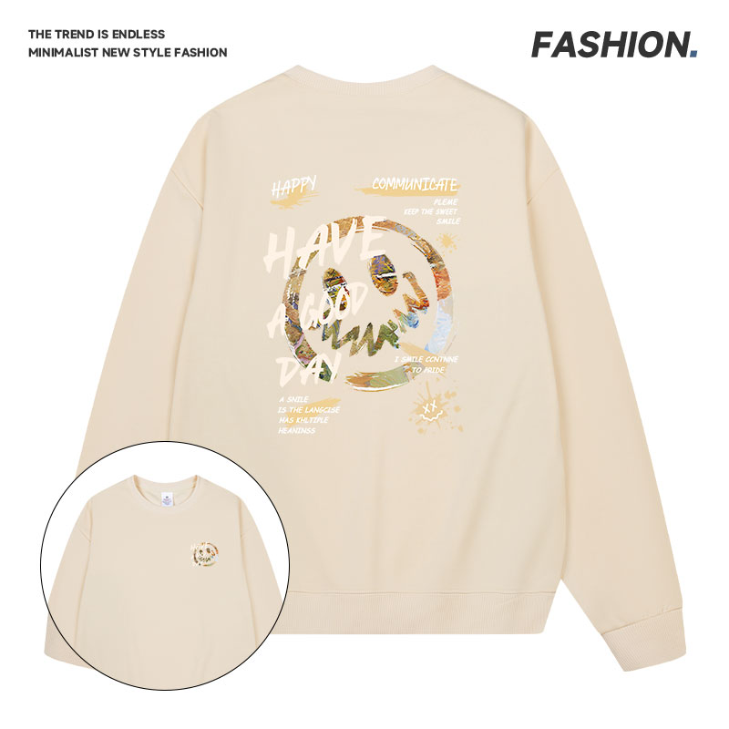 2025秋季款加绒时尚休闲卫衣男女款卡通印花情侣款百搭上衣