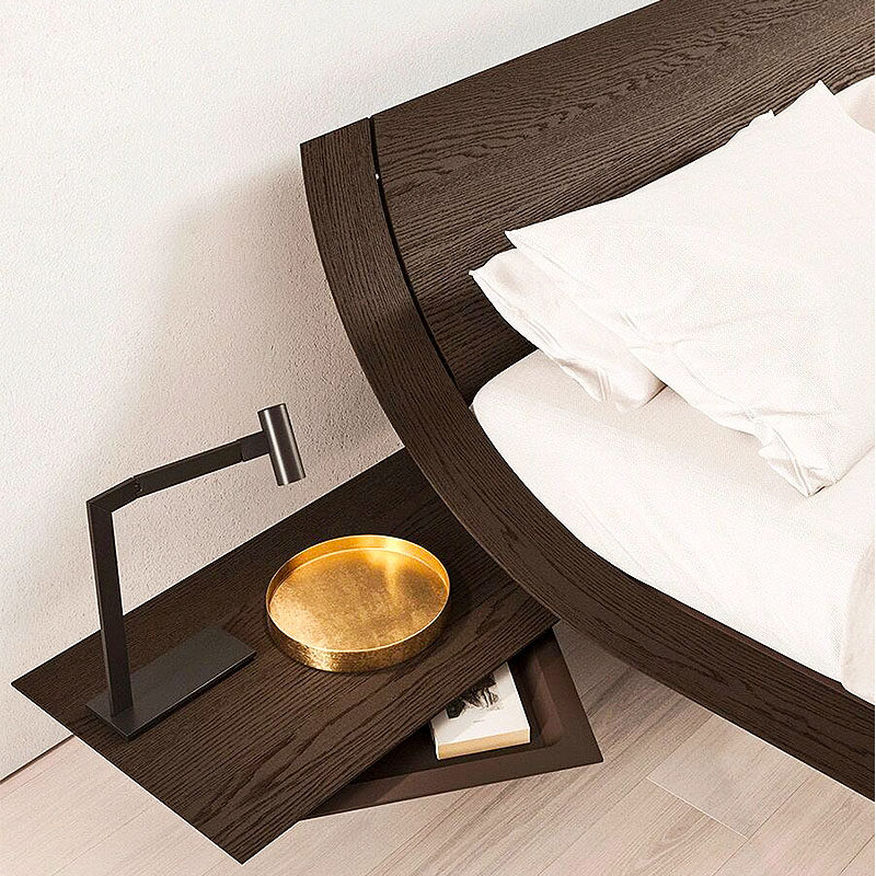 悬浮床现代简约实木床带感应灯条意式弧形高端别墅大平层双人床,淘宝优惠券,粉丝福利购,淘宝优惠卷