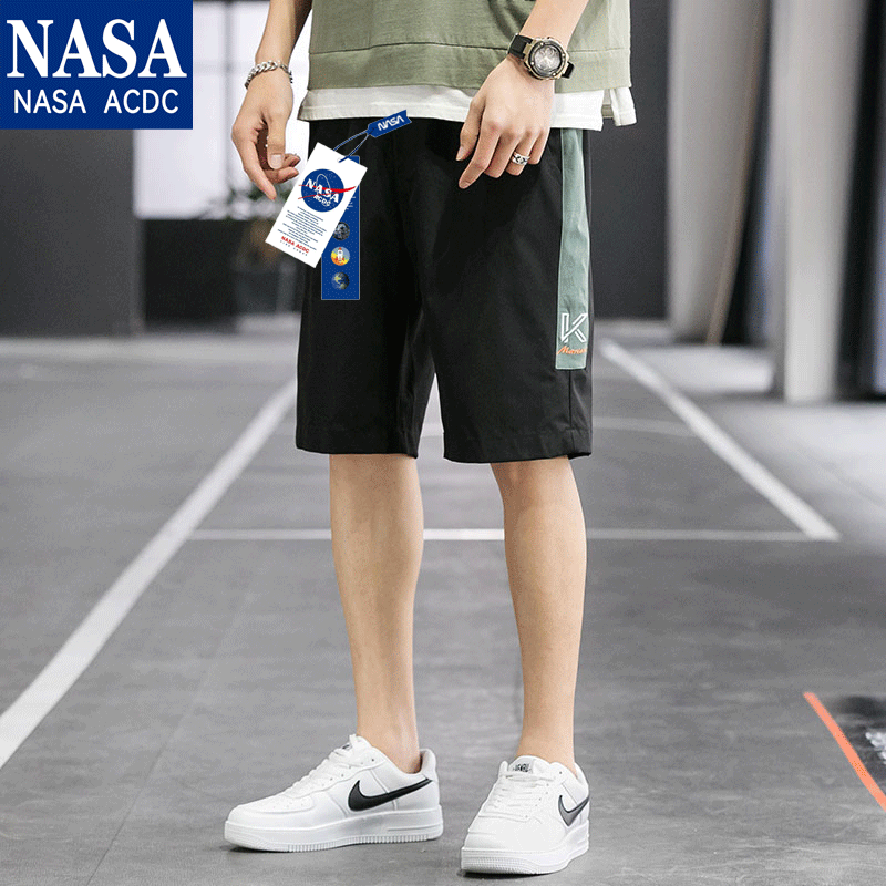 nasa联名男夏季冰丝速干沙滩裤短裤 EWJP休闲裤