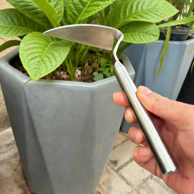 小锄头整体实心不锈钢尖头锄家用种花种菜园艺工具锄草松土压土,淘宝优惠券,粉丝福利购,淘宝优惠卷