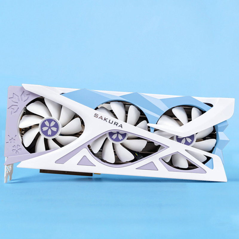 盈通 RX7700XT/7800XT樱瞳花嫁白色台式机电脑游戏独立显卡-图0