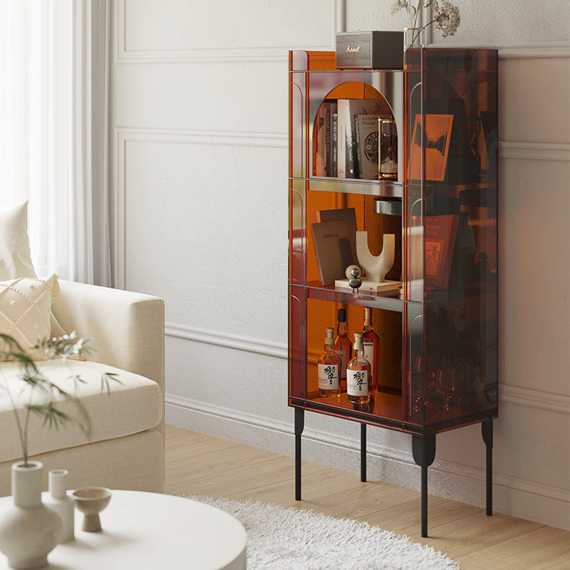亚克力轻奢置物架收纳展示柜现代简约客厅酒水柜卧室多层落地书架,淘宝优惠券,粉丝福利购,淘宝优惠卷