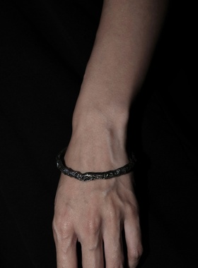 黑饰灰烬风做旧复古小众情侣手镯