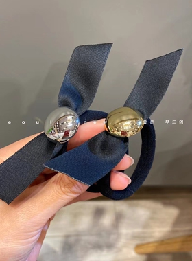黑色简约气质橡皮筋高弹力毛巾圈