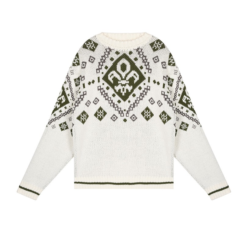 PALLADIUM帕拉丁男女同款毛衫圆领鸢尾花提花长袖休闲毛衫109679 - 图3