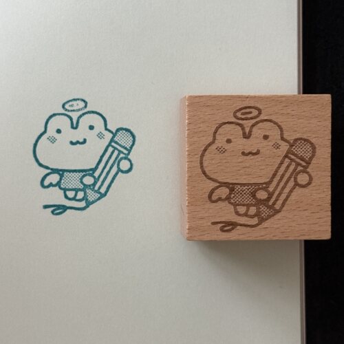 奇思妙想乌卡通青蛙榉木ins高颜值可爱图案文艺简约趣味素材印章 - 图1