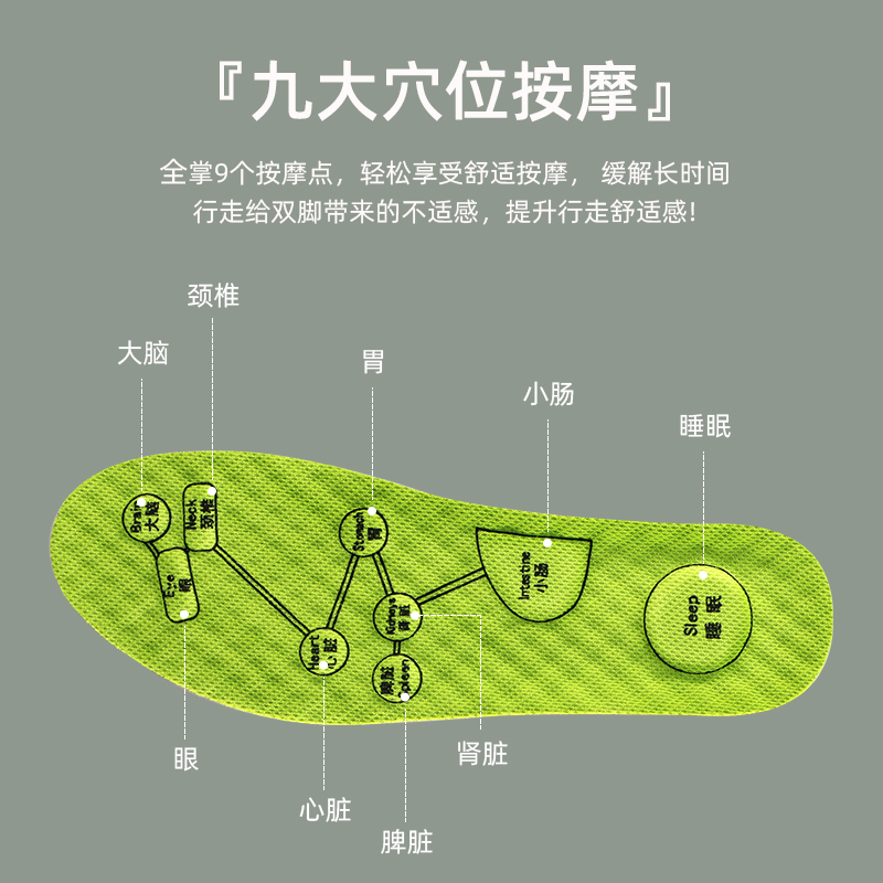 步云艾草除臭按摩鞋垫男吸汗防臭透气运动减震高弹超软底女踩屎感 - 图3