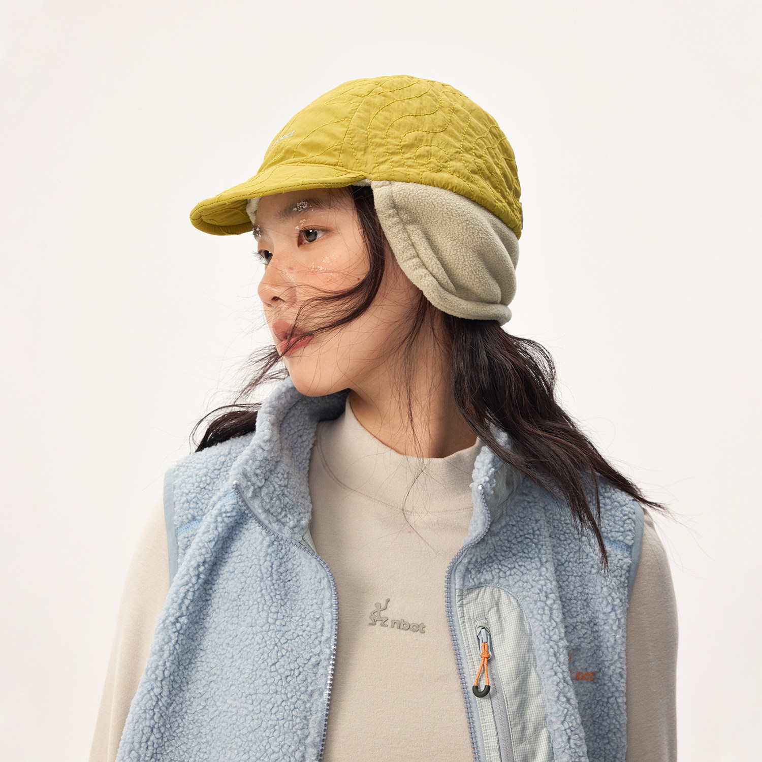 NBCT户外拼接遮耳帽女2025秋冬新款保暖可调节骑行跑步运动帽子,淘宝优惠券,粉丝福利购,淘宝优惠卷