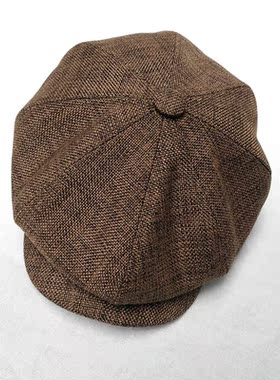 Four Seasons Men's Newsboy Hat Women Male Linen Octagonal Ca