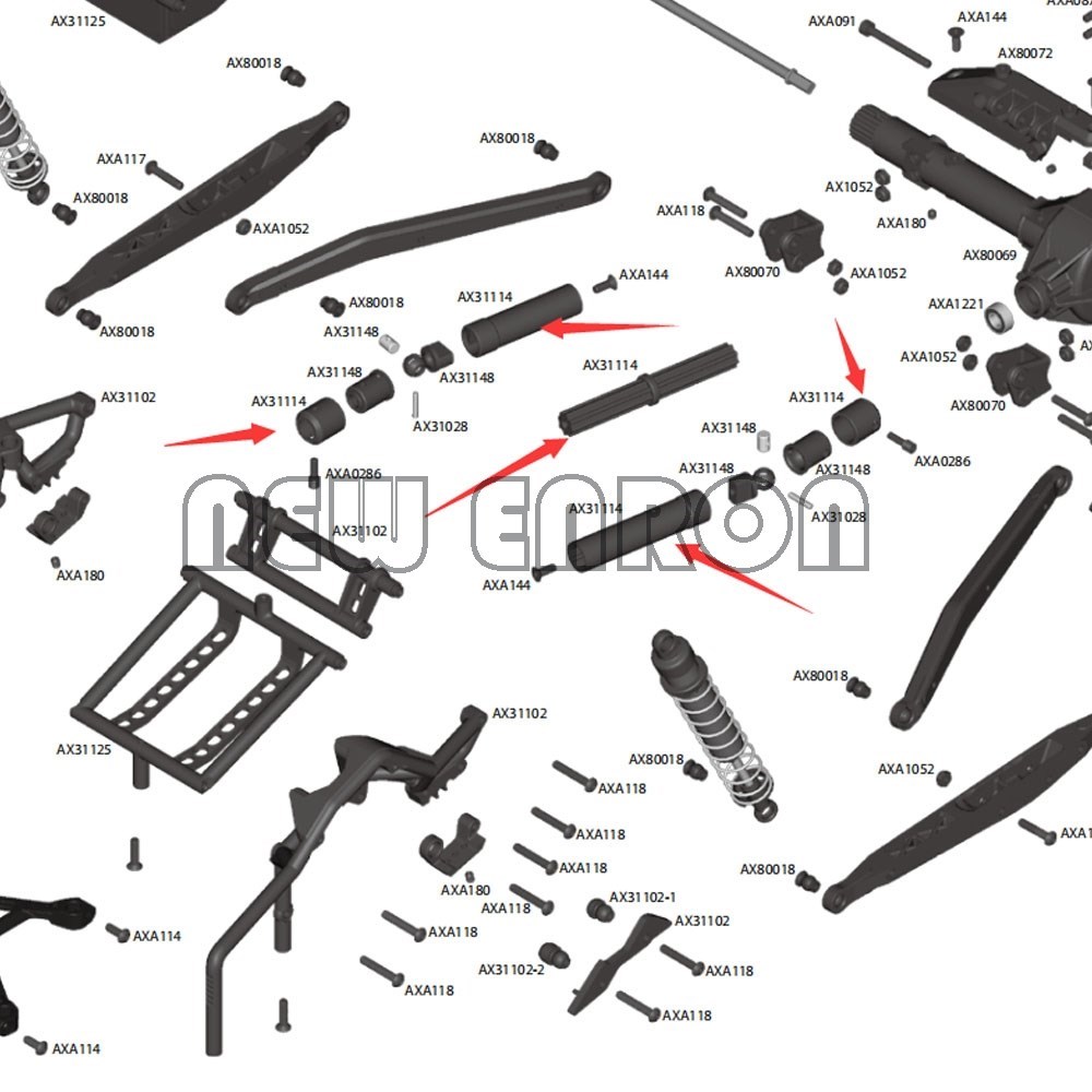 1Pc AX31114 Hard Steel Rear Main DriveShaft 135-162MM For RC - 图3