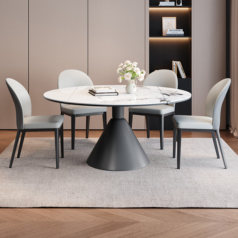 蒂梵拉酒杯意式轻奢岩板餐桌可变圆桌带电磁炉内嵌暖菜转盘佛山,淘宝优惠券,粉丝福利购,淘宝优惠卷