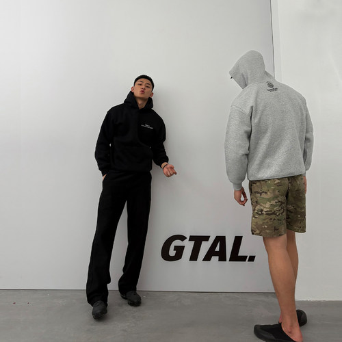 GTAL美式600g守护者重磅刺绣连帽卫衣立体剪裁挺阔运动帽衫上衣 - 图0