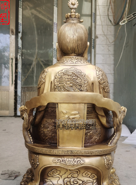 三清神像黄铜供奉家用道祖摆件