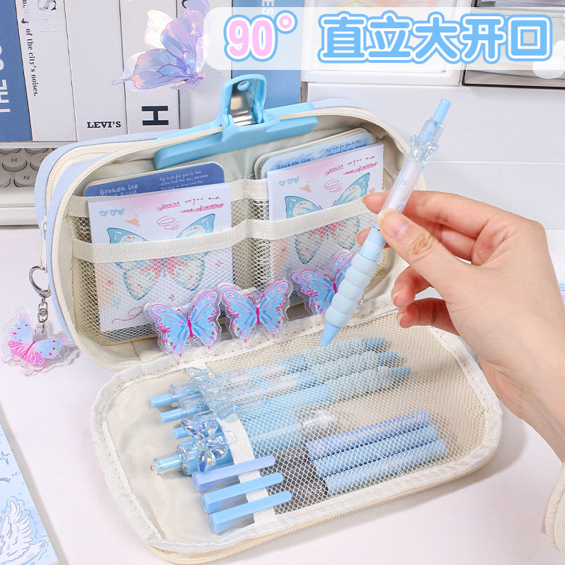 铃兰蝴蝶笔袋女生甜酷风小学生大容量高颜值可爱铅笔盒2026新款初中生女孩款高中文具盒文具套装透明痛包笔袋,淘宝优惠券,粉丝福利购,淘宝优惠卷