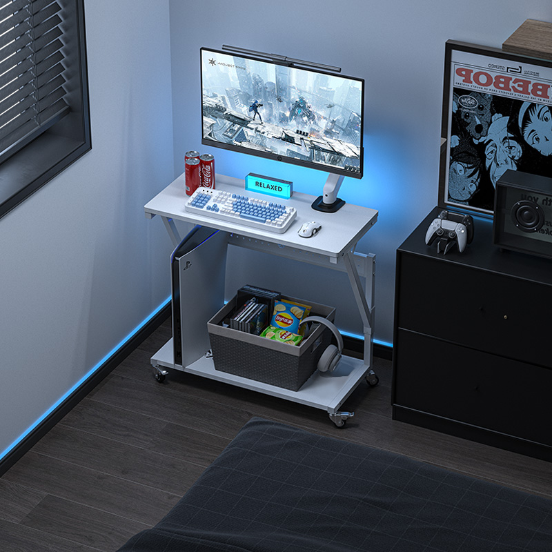 White sea view mainframe bracket mobile storage rack that can clamp robotic arm chassis bottom bracket with cooling power socket