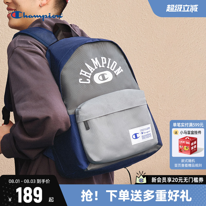 Champion冠军双肩包男女新款通勤包包大容量大学生女生背包书包