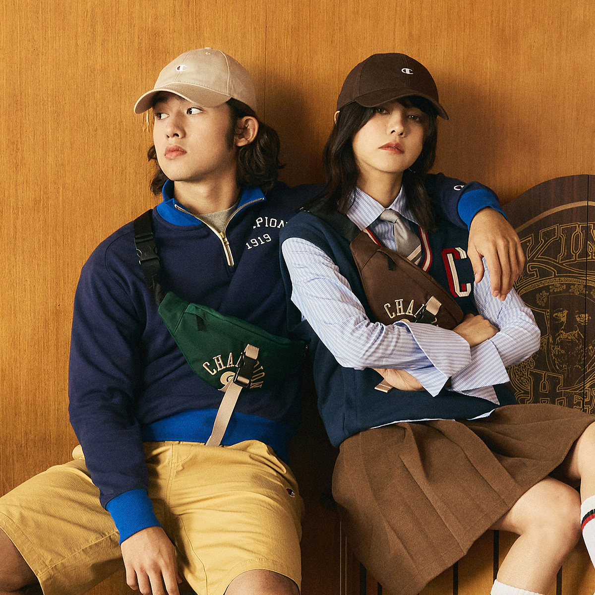 champion男2023春秋新款斜挎包 Champion胸包