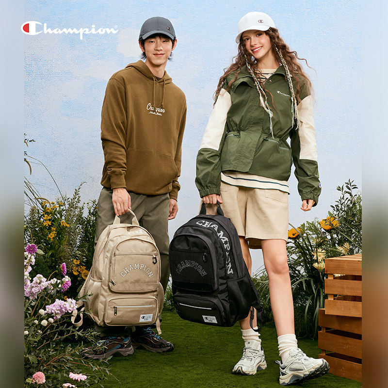 Champion Champion Backpack Women's 2026 Summer New Canvas Bag School Bag Sports Travel Men's Outdoor Backpack