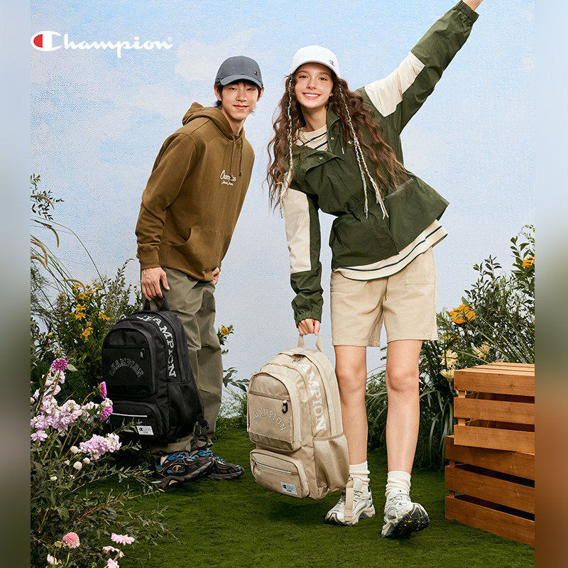 Champion Champion Backpack Women's 2026 Summer New Canvas Bag School Bag Sports Travel Men's Outdoor Backpack