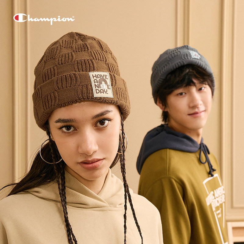 Champion冠军经典针织帽秋冬新款休闲情侣冷帽毛线帽女款帽子保暖,淘宝优惠券,粉丝福利购,淘宝优惠卷