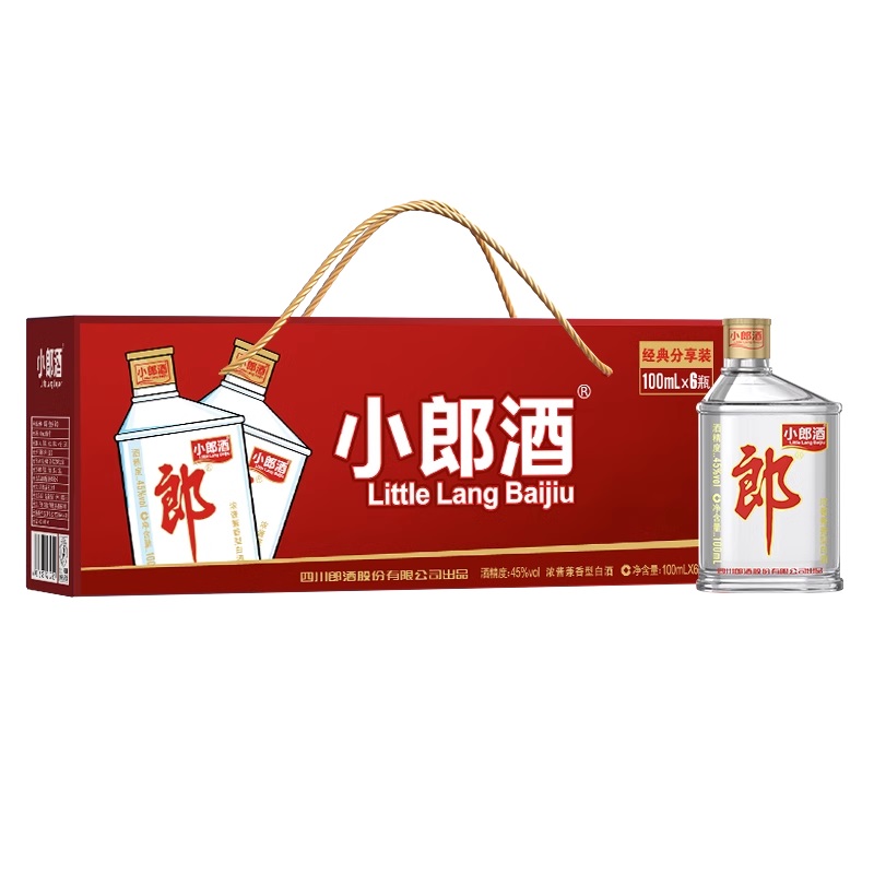 【官方正品】郎酒经典小郎酒瓶装100ml*6瓶45度浓酱兼香型白酒