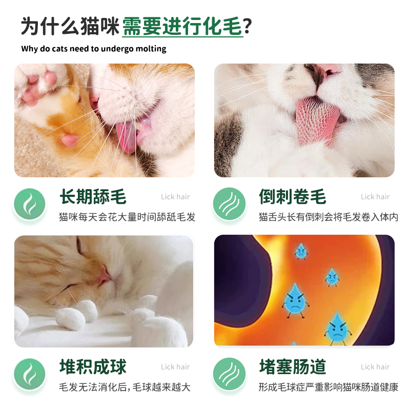 【14点抢】维耐斯猫草片100片膳食纤维温和化毛球片猫咪化毛膏