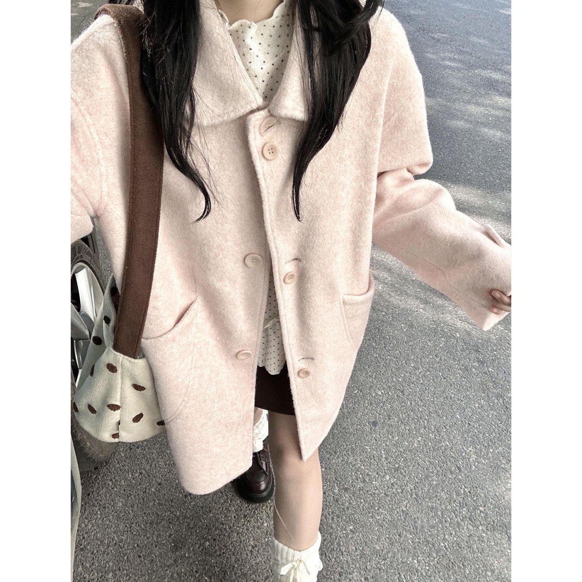 粉色毛呢大衣外套女秋冬季2026新款小个子香风独特漂亮巨好看超火,淘宝优惠券,粉丝福利购,淘宝优惠卷