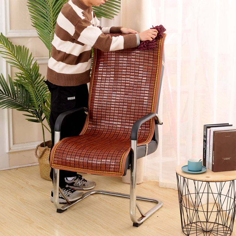 夏季麻将凉席椅垫办公室电脑椅一体坐垫带靠背竹垫子冰凉座垫简约