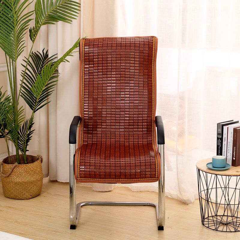 夏季麻将凉席椅垫办公室电脑椅一体坐垫带靠背竹垫子冰凉座垫简约