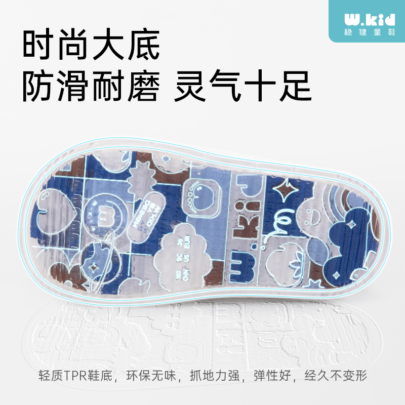 wkid稳健童鞋2024新款男女宝宝鞋中童透气网面魔术贴休闲鞋学步鞋