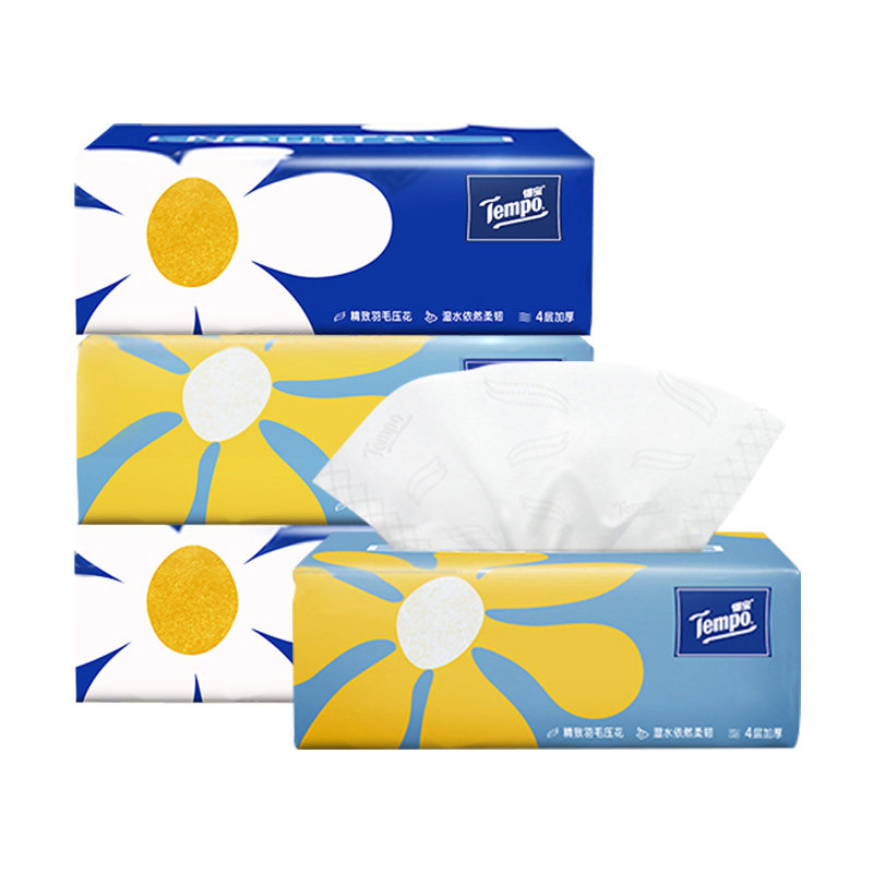 Tempo得宝Mini小雏菊抽纸80抽18包得宝无香抽纸巾餐巾纸实惠批发,淘宝优惠券,粉丝福利购,淘宝优惠卷